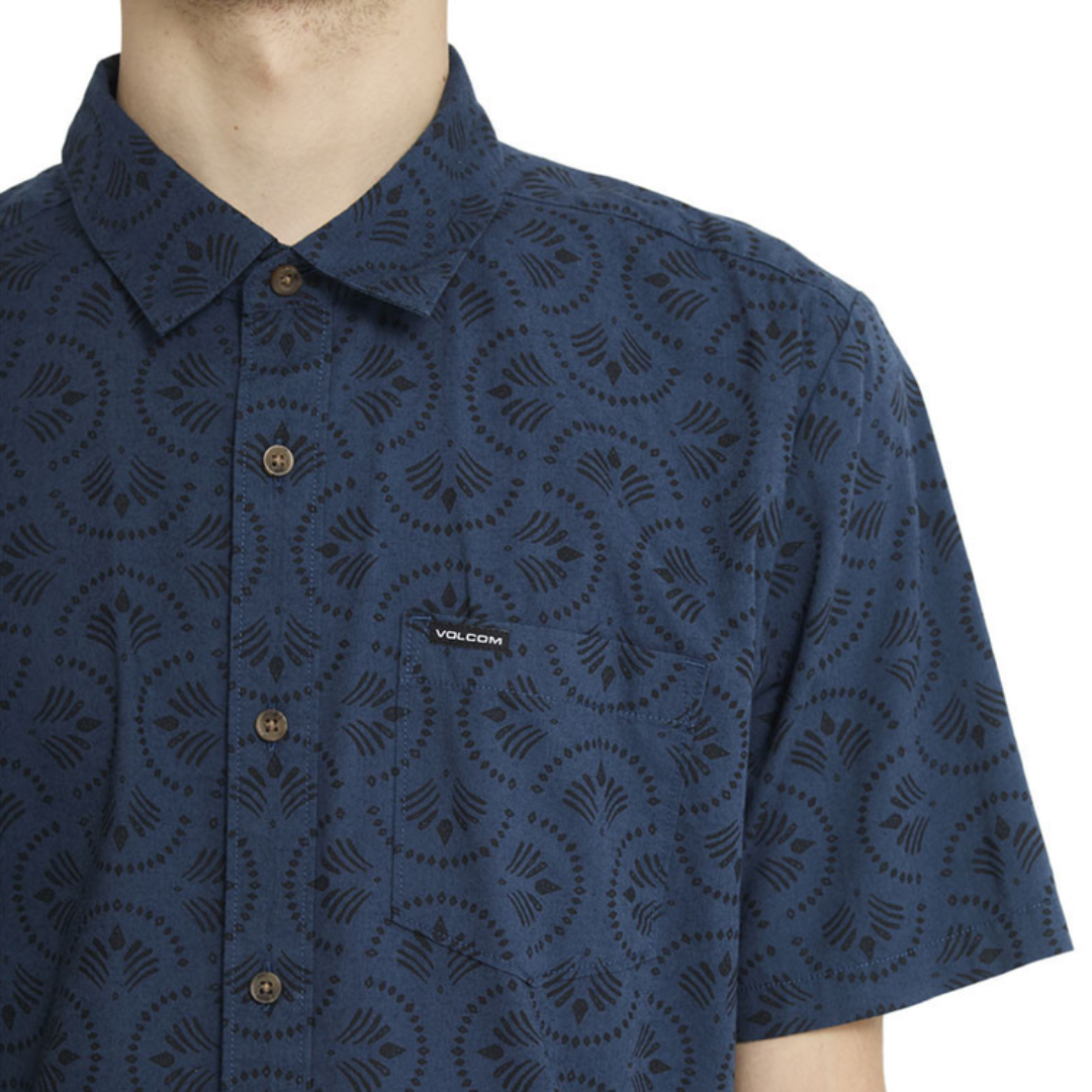 Volcom Volcom Men's Scaler Stone Woven SS Midnight Blue M Mens Button Up Short Sleeve Shirts