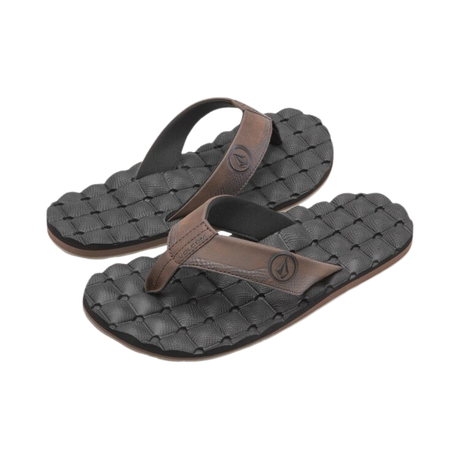 Volcom Volcom Men's Recliner Sandals - Brown Stone Brown Stone 9 Mens Sandals Flip Flop 5 to 11