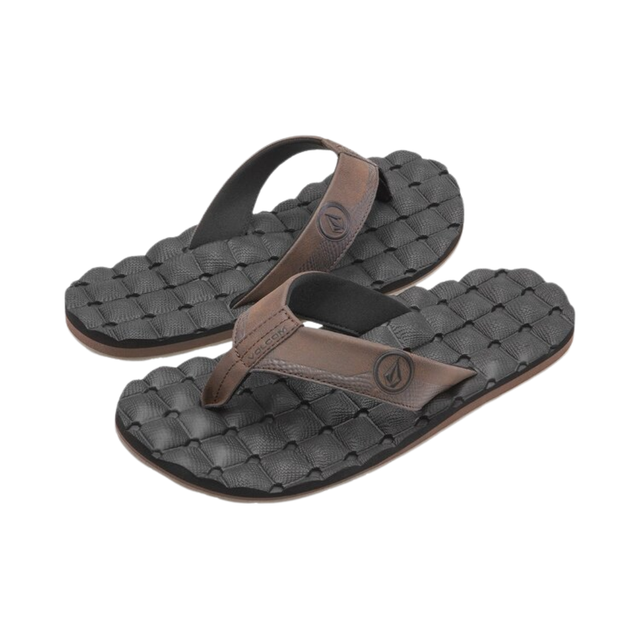 Volcom Volcom Men's Recliner Sandals - Brown Stone Brown Stone 9 Mens Sandals Flip Flop 5 to 11