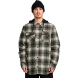 Volcom Volcom Men's Kenson Insulated Flannel Black Green M Mens Flannel Long Sleeve Shirts