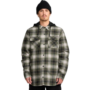 Volcom Volcom Men's Kenson Insulated Flannel Black Green M Mens Flannel Long Sleeve Shirts
