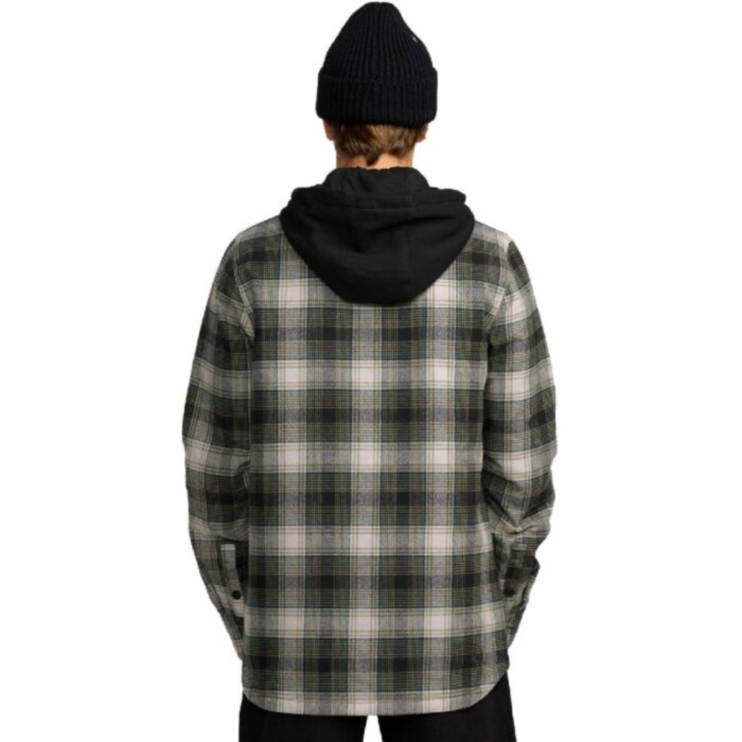 Volcom Volcom Men's Kenson Insulated Flannel Black Green M Mens Flannel Long Sleeve Shirts