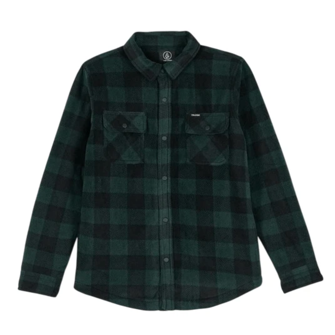 Volcom Volcom Men's Bowered II Lined Fleece Scarab M Mens Flannel Long Sleeve Shirts