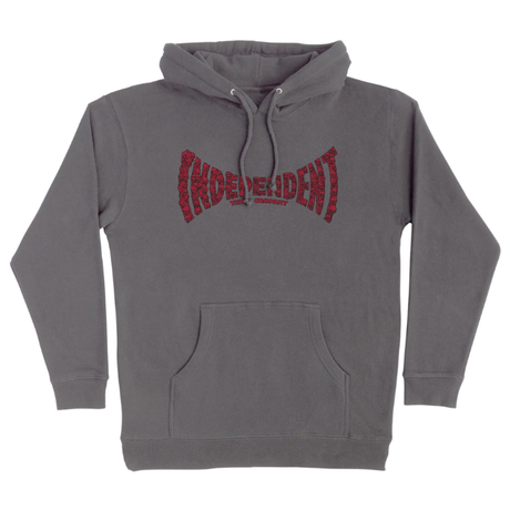 Independent Indy Hood Skull Span Hoodie Charcoal S Mens Pullover Hoodies