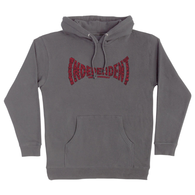 Independent Indy Hood Skull Span Hoodie Charcoal S Mens Pullover Hoodies