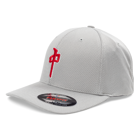 RDS RDS Men's Flexfit OG Puffy Mock Mesh Hat Grey/Red S/M Mens Hats Curved Brim