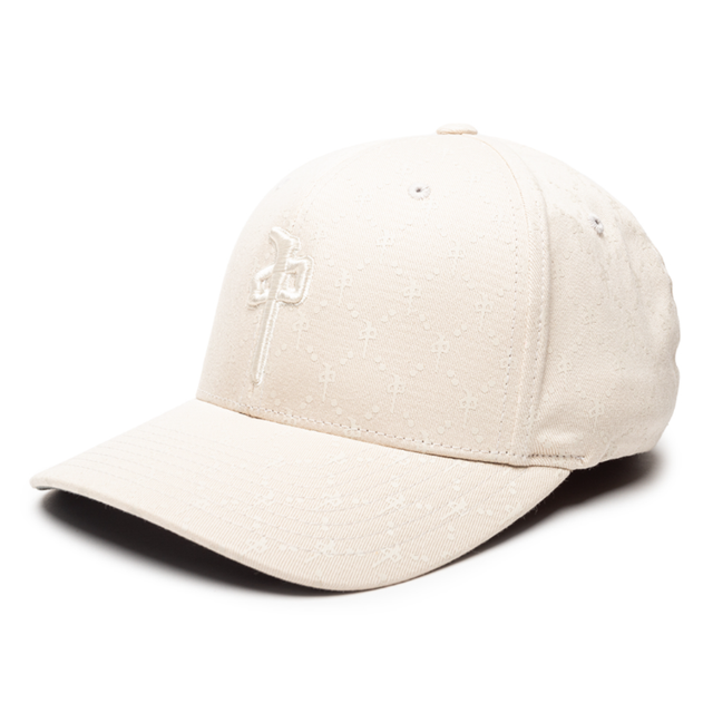 RDS RDS Men's Flexfit OG Puffy CC Pattern Hat Cream S/M Mens Hats Curved Brim