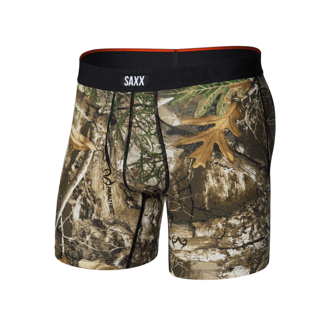 Saxx Saxx Men's Vibe Xtra Soft Comfort Boxer Brief Fly - Real Tree Edge-Multi Real Tree Edge-Multi M Mens Boxer Brief Underwear