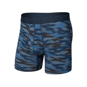 Saxx Saxx Men's Droptemp Cooling Cotton Boxer Brief Fly - Swift Camo-Dark Ink Swift Camo-Dark Ink M Mens Boxer Brief Underwear