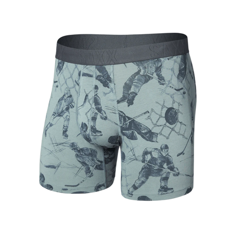 Saxx Saxx Men's Droptemp Cooling Cotton Boxer Brief Fly - Off The Boards-Silver Pine Off The Boards-Silver Pine M Mens Boxer Brief Underwear