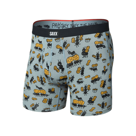 Saxx Saxx Men's Vibe Xtra Soft Comfort Boxer Brief Fly - Ants In Your Pants-Silver Pine Ants In Your Pants-Silver Pine M Mens Boxer Brief Underwear