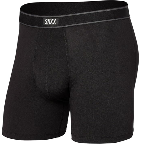 Saxx Saxx Men's Day Tripper Comfort Stretch Boxer Brief Fly - Black Black XS Mens Boxer Brief Underwear