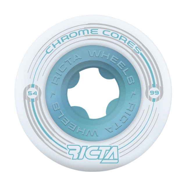 Slime Balls Ricta Wheels Chrome Core White 53mm Skateboard Wheels