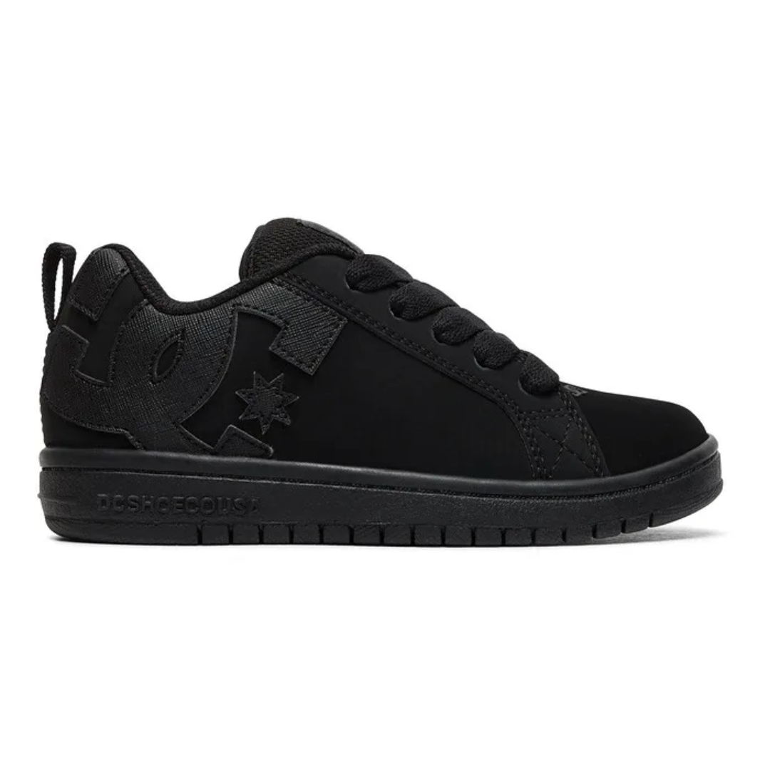 DC DC Youth Court Graffik Shoes - Black/Black Black/Black 11.5 Youth Boys Skate Shoes 5T to 13T and 1 to 7 US Size