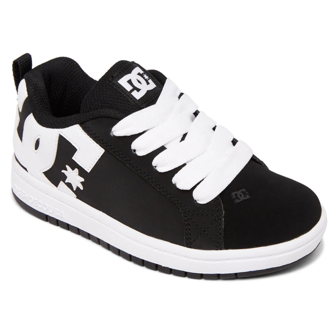 DC DC Youth Court Graffik Shoes - Black/White Black/White 10.5 Youth Boys Skate Shoes 5T to 13T and 1 to 7 US Size