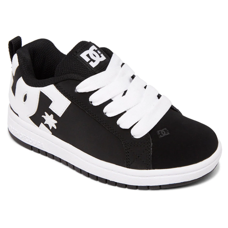 DC DC Youth Court Graffik Shoes - Black/White Black/White 10.5 Youth Boys Skate Shoes 5T to 13T and 1 to 7 US Size