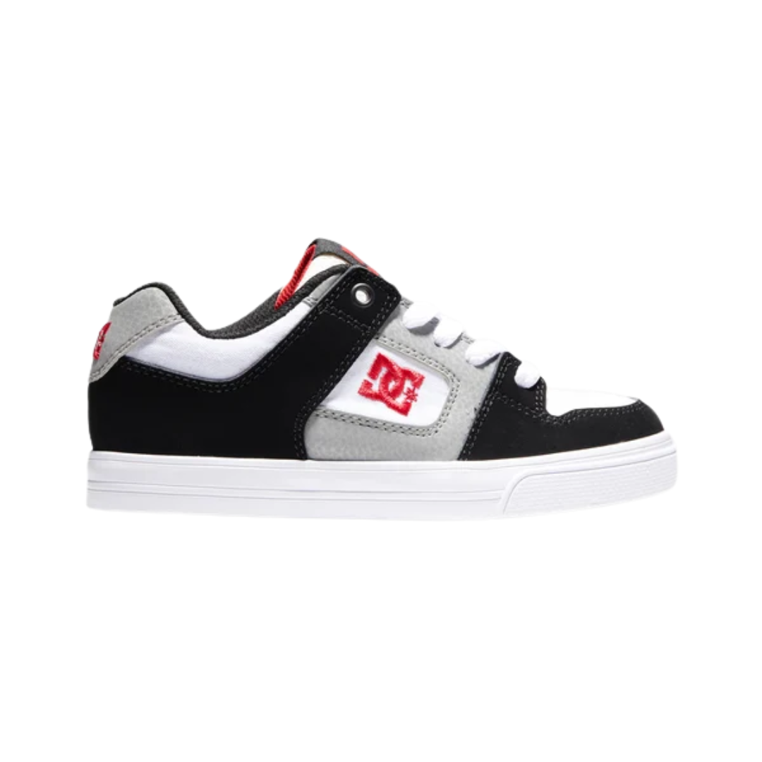 DC DC Youth Pure  Shoes - White/Black/Red White/Black/Red 11 Youth Boys Skate Shoes 5T to 13T and 1 to 7 US Size
