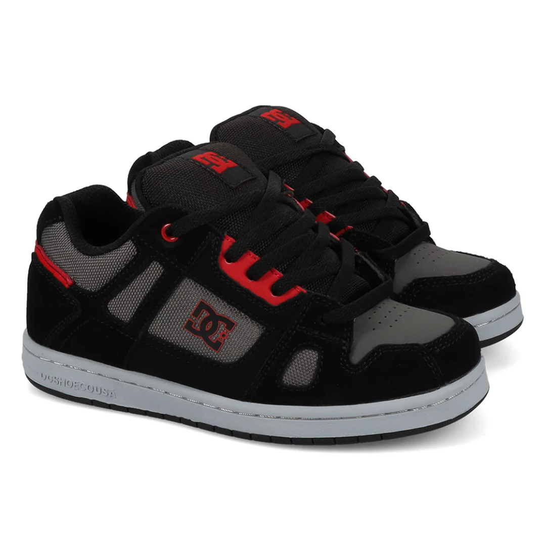 DC DC Youth Stag Shoes - Black/Grey/Red Black/Grey/Red 11 Youth Boys Skate Shoes 5T to 13T and 1 to 7 US Size