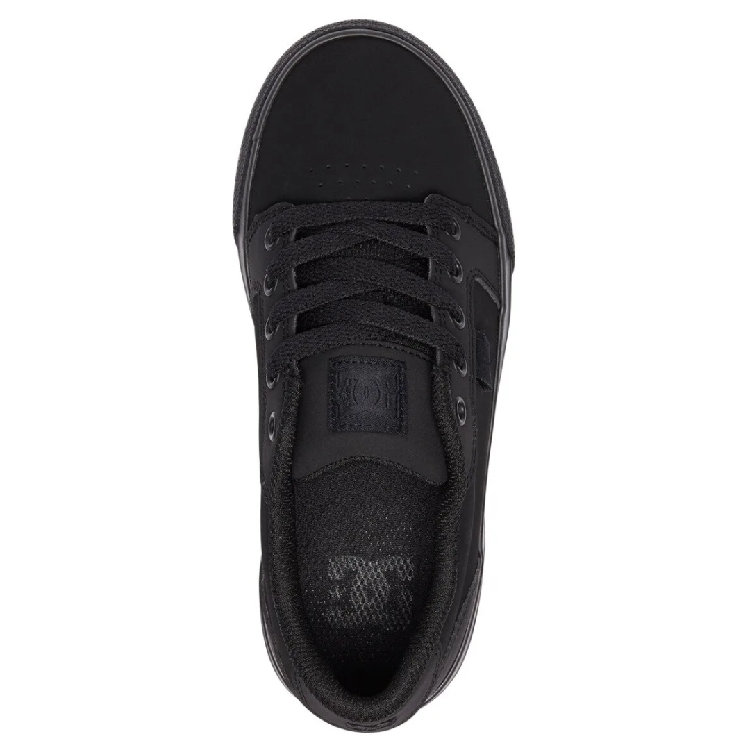 DC DC Youth Anvil Shoes - Black/Black Black/Black 11 Youth Boys Skate Shoes 5T to 13T and 1 to 7 US Size
