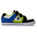 DC DC Youth Pure V Shoes - Black/Blue/Green Black/Blue/Green 3 Youth Boys Skate Shoes 5T to 13T and 1 to 7 US Size