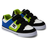 DC DC Youth Pure V Shoes - Black/Blue/Green Black/Blue/Green 3 Youth Boys Skate Shoes 5T to 13T and 1 to 7 US Size