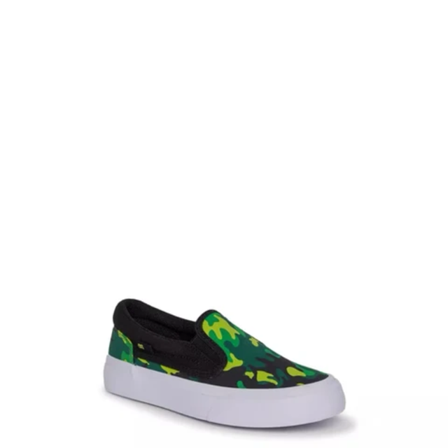 DC DC Youth Trase Slip (LMC) Shoes - Lime Green Camo Lime Green Camo 13 Youth Boys Skate Shoes 5T to 13T and 1 to 7 US Size
