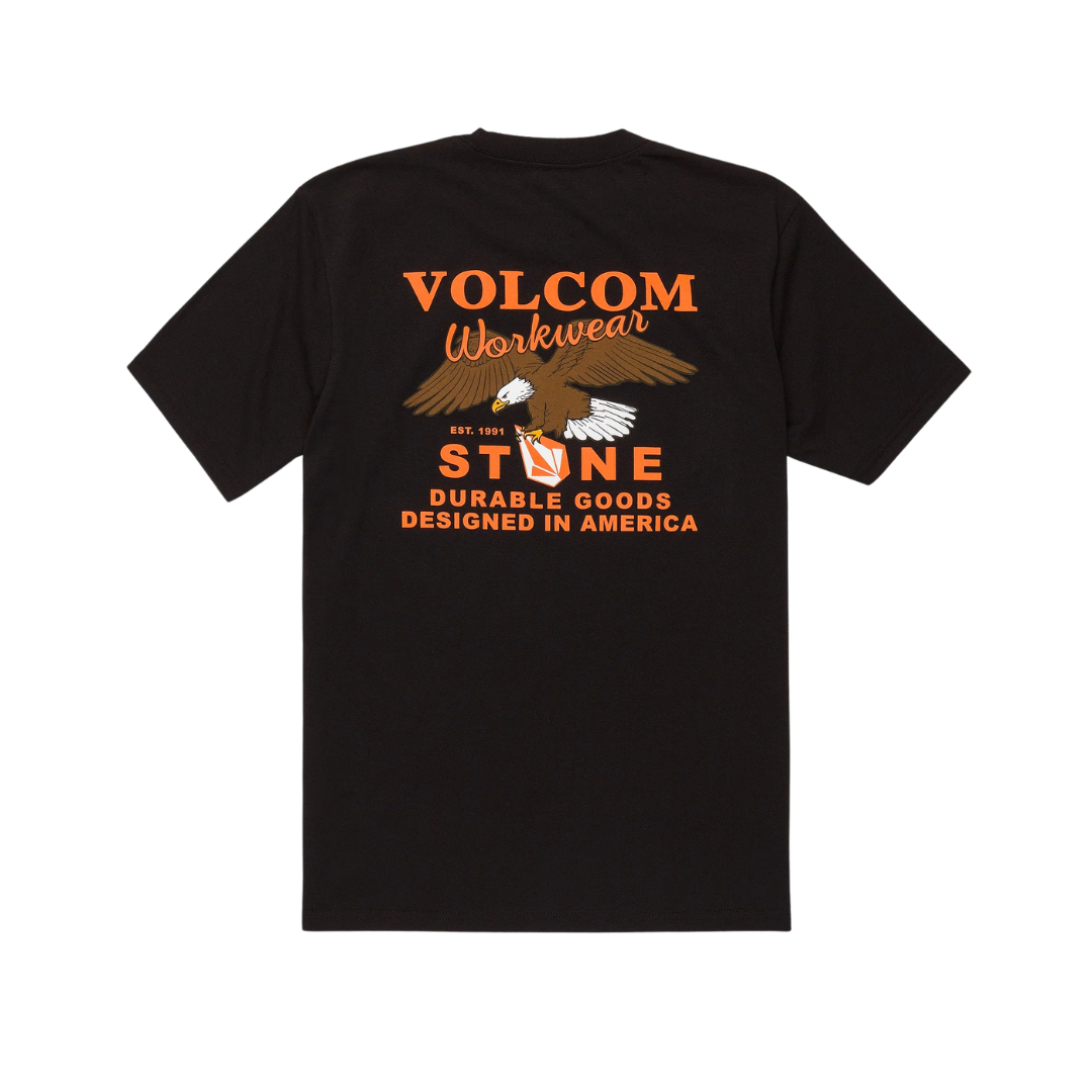 Volcom Volcom Men's Stone Talon Workwear SS Tee - Black Black M Mens T-Shirts