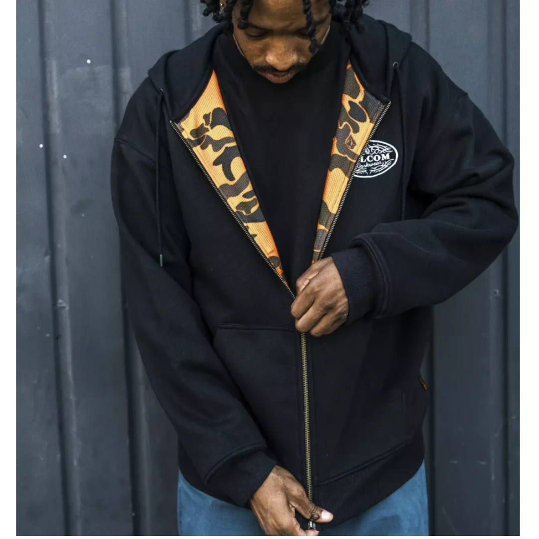 Volcom Volcom Men's On The Hunt Workwear Zip Hoodie - Antique Black Antique Black M Mens Full Zip Hoodies
