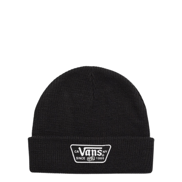 Vans Vans Men's KNU Patch Beanie - Black Black One Size Mens Hats Flat Brim