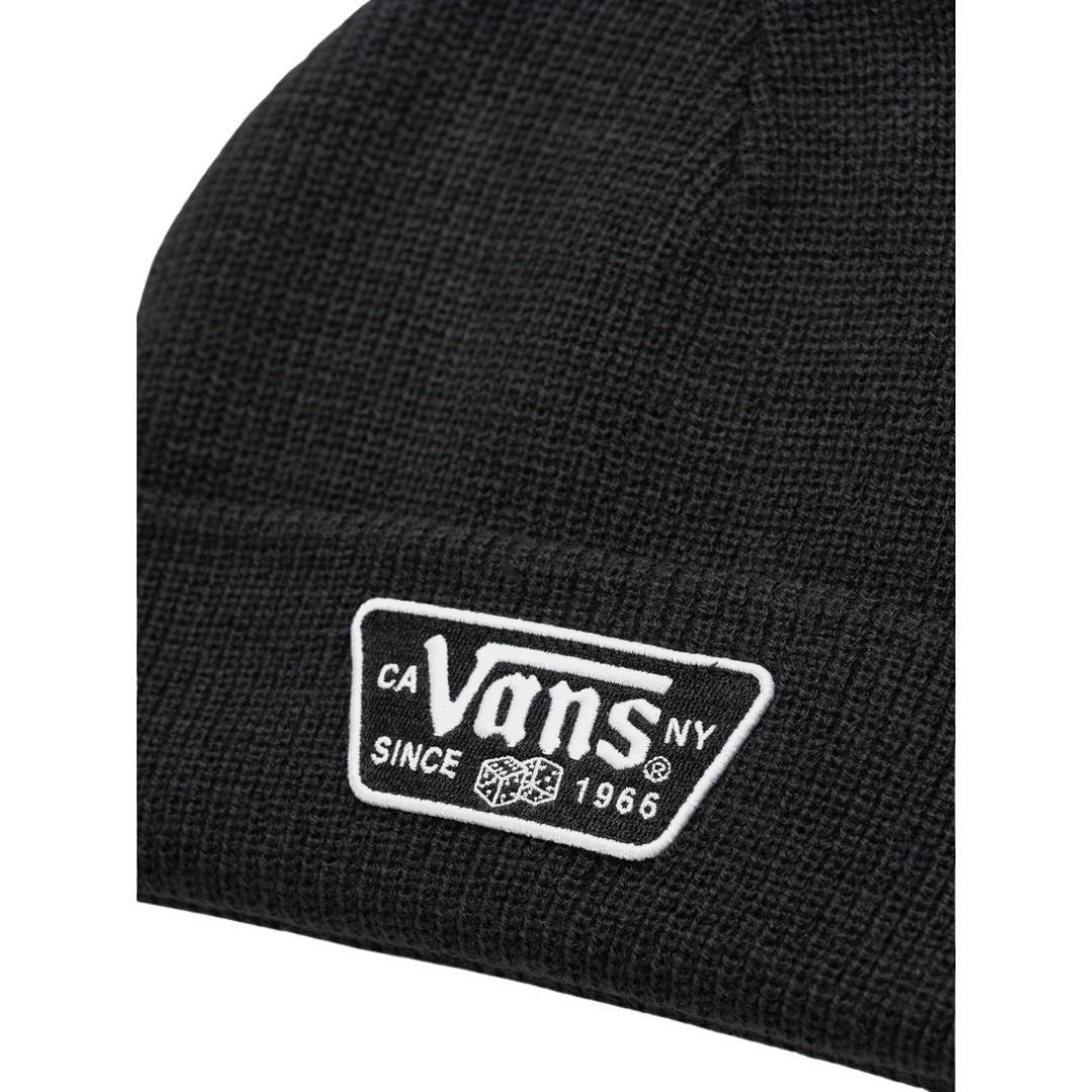 Vans Vans Men's KNU Patch Beanie - Black Black One Size Mens Hats Flat Brim