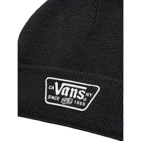 Vans Vans Men's KNU Patch Beanie - Black Black One Size Mens Hats Flat Brim