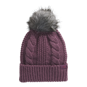 The North Face The North Face Women's Oh Mega Fur Pom Beanie - Grounded Plum Grounded Plum OS Womens Toques