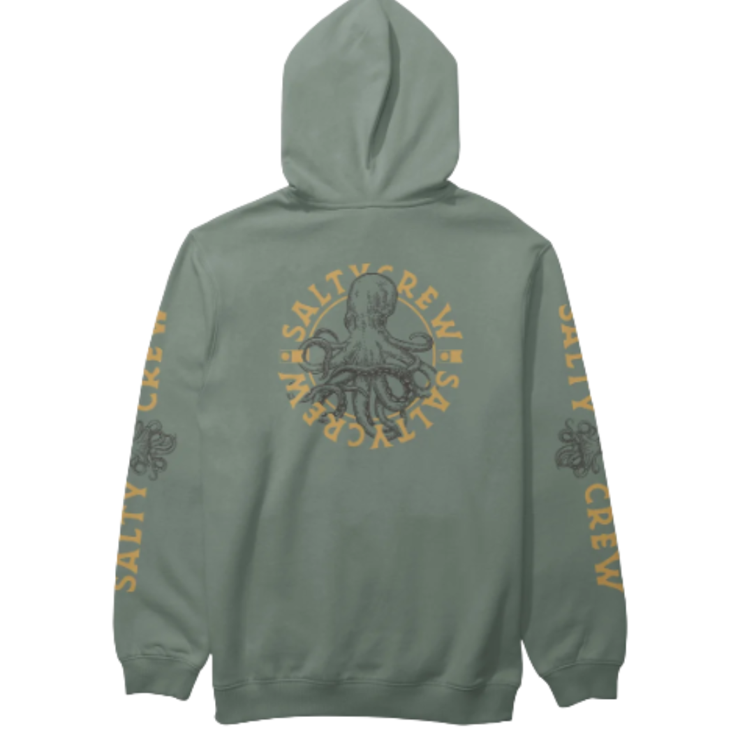 Salty Crew Salty Crew Men's Tentacles Hooded Fleece Laurel Wreath M Mens Pullover Hoodies