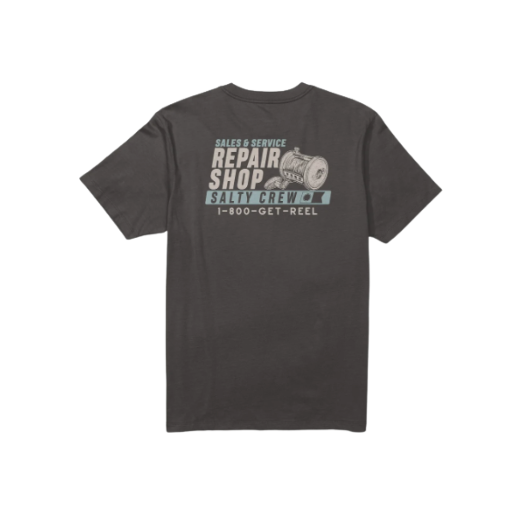 Salty Crew Salty Crew Men's Reel Repair SS Tee Dark Grey M Mens T-Shirts