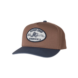 Salty Crew Salty Crew Men's Reel Repair Snapback Brown/Navy 1SZ Mens Hats Flat Brim