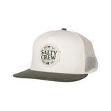 Salty Crew Salty Crew Men's Split Fill Trucker Off White/Green 1SZ Mens Hats Flat Brim