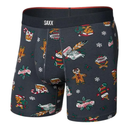 Saxx Saxx Men's Vibe Xtra Soft Comfort Boxer Brief Fly - Holiday Flash-Ebony Holiday Flash-Ebony M Mens Boxer Brief Underwear