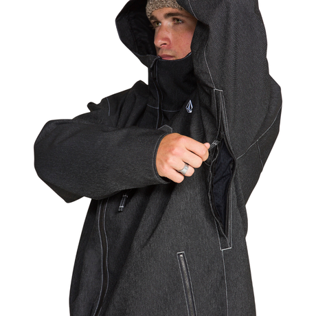Volcom Volcom Men's Top Stitch Jacket - Black Denim Black Denim M Mens Insulated Snowboard Jacket
