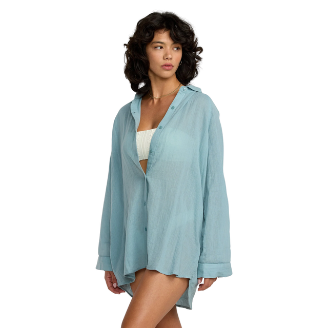 RVCA RVCA Women's Province Coverup - Blue Haze Blue Haze XS Womens Dresses
