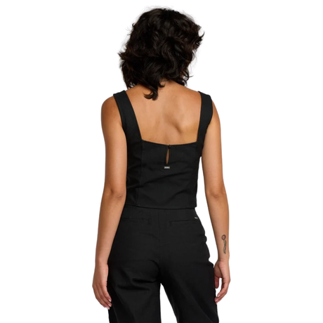 RVCA RVCA Women's Bonnie Button Thru Tank - RVCA Black RVCA Black S Womens Tank Tops