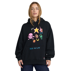 RVCA RVCA Women's Dani Miller Oversized Hoodie - RVCA Black RVCA Black XS Womens Pull Over Hoodies