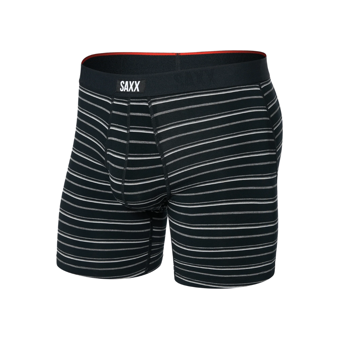 Saxx Men's Vibe XTRA Boxer Brief Fly - BLACK COAST STRIPE