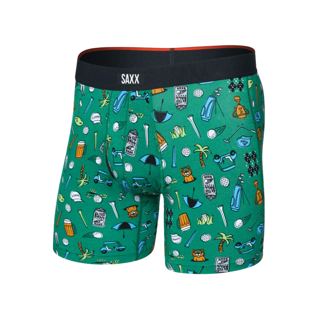 Saxx Men's Vibe XTRA Boxer Brief Fly - FAIRWAY BITS-GREEN