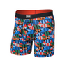 Saxx Men's Multi-Sport Mesh Boxer Brief Fly - GRIDIRON CHECK-MULTI