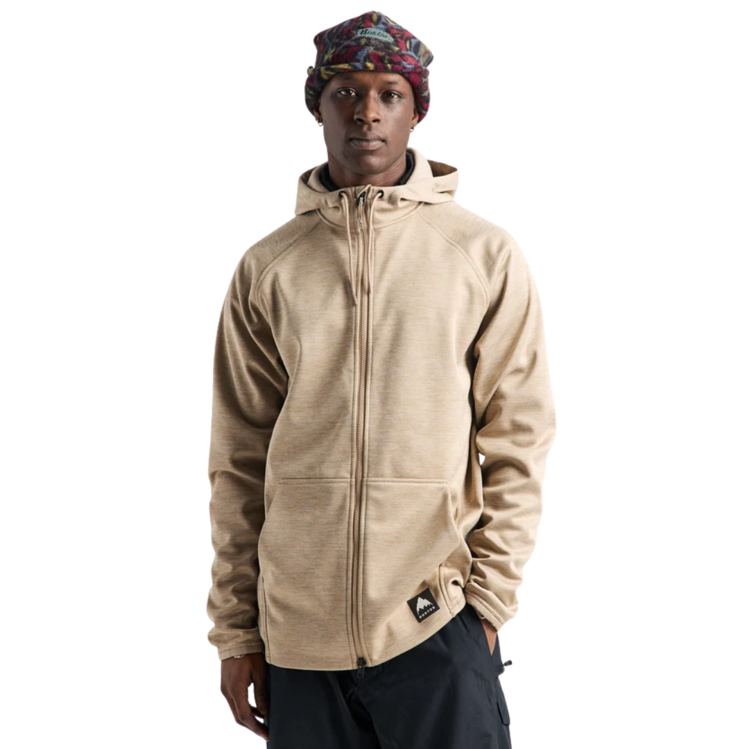 Burton Burton Men's Crown Weatherproof Full-Zip Fleece - Summit Taupe Heather Summit Taupe Heather M Mens Pullover Hoodies