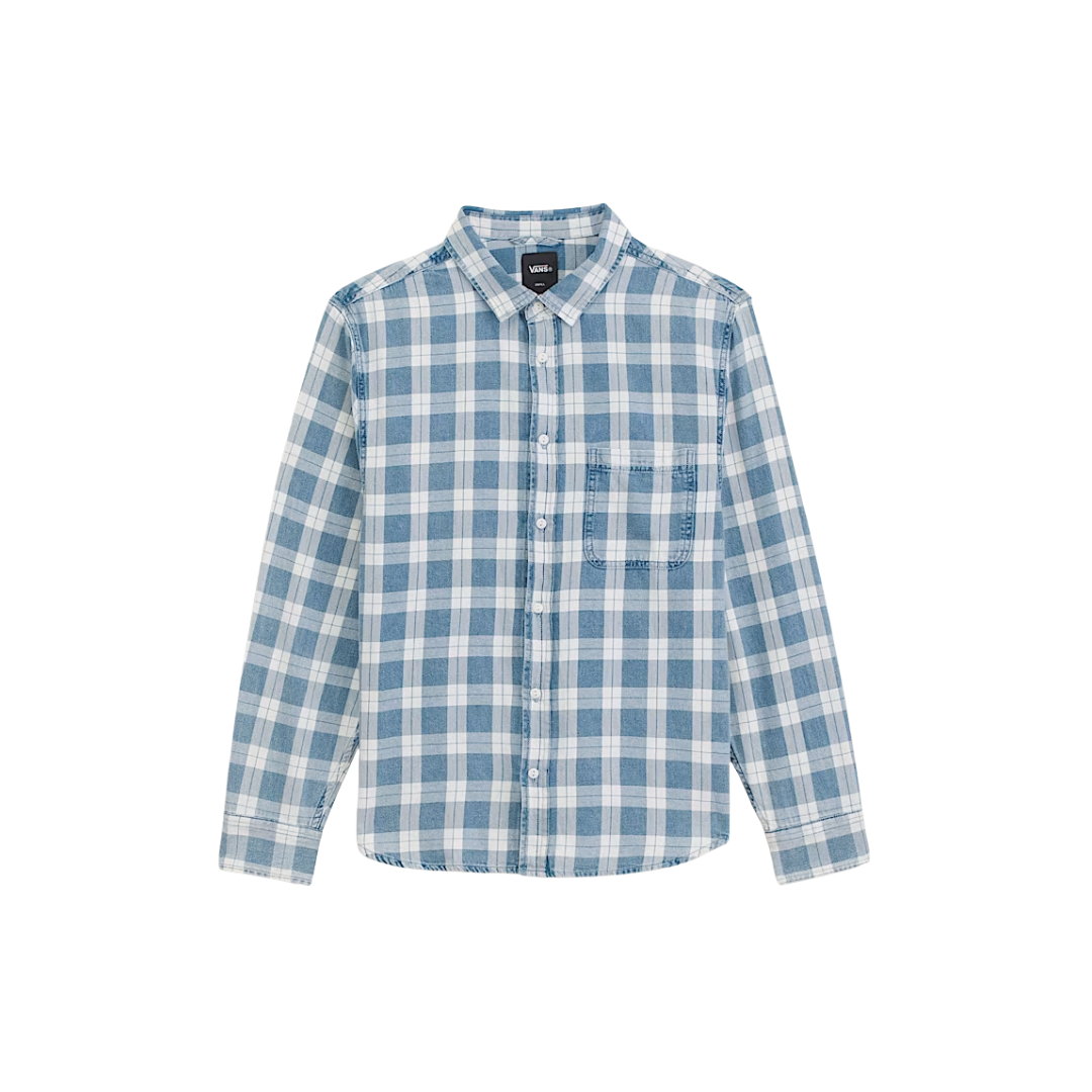 Vans Vans Men's Lawson Vintage Indigo LS Shirt - Bleach Indigo Bleach Indigo M Mens Long Sleeve T-Shirts