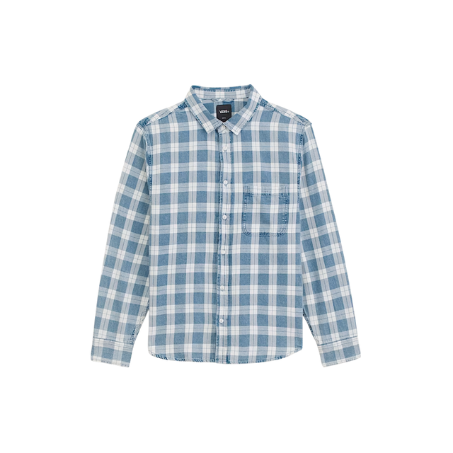 Vans Vans Men's Lawson Vintage Indigo LS Shirt - Bleach Indigo Bleach Indigo M Mens Long Sleeve T-Shirts