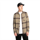 Volcom Volcom Men's Caden Plaid Long Sleeve - Khaki Khaki M Mens Flannel Long Sleeve Shirts