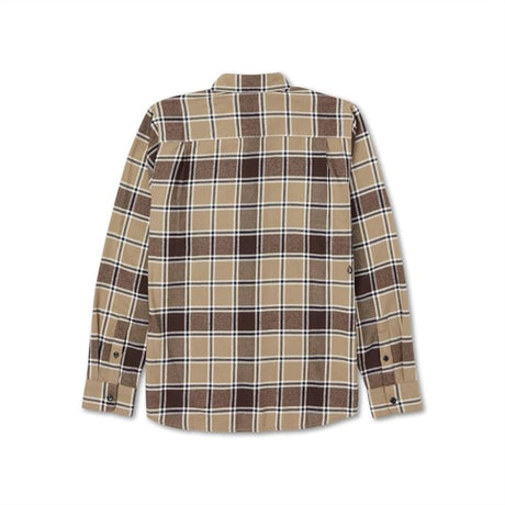 Volcom Volcom Men's Caden Plaid Long Sleeve - Khaki Khaki M Mens Flannel Long Sleeve Shirts