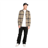 Volcom Volcom Men's Caden Plaid Long Sleeve - Khaki Khaki M Mens Flannel Long Sleeve Shirts